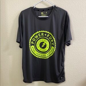 Xersion Men's Charcoal‎ Tee with Neon Green Logo